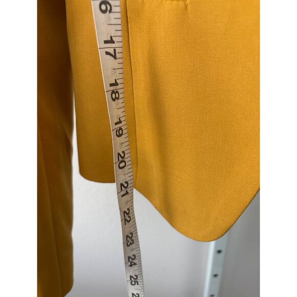 OVI Mustard Yellow Open Front Blazer Size Large Modern Minimal Tailored Workwear - Picture 7 of 11
